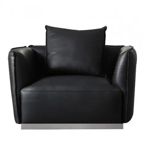 157沙发单人位静欧现代皮沙发黑色