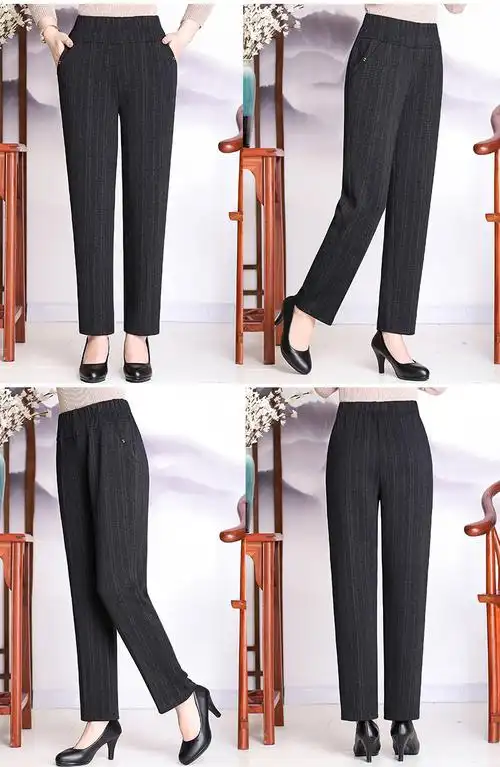 夏天老太太裤子松紧腰妈妈九分裤中老年女裤薄款老人家裤宽松老奶奶裤