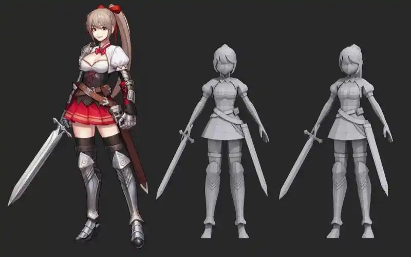 【人物建模】女性人体结构布线 3dmax游戏角色模型制作教程!