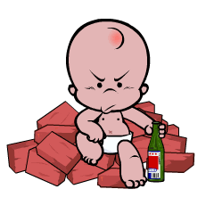 可爱萌娃小孩萌萌哒肚兜娃娃喝酒gif动图_动态图_表情包下载_soogif