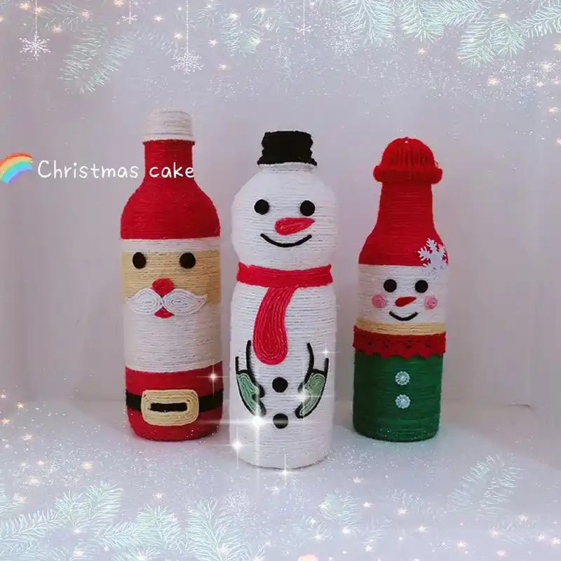 圣诞主题手工瓶#废物利用变废为宝 #圣诞手工制作  - 抖音