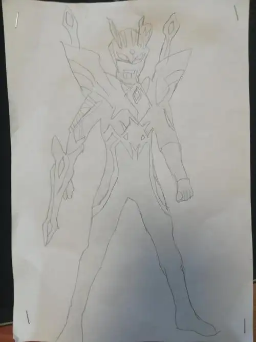 笔画简单q版帅气的赛罗奥特曼战斗姿势儿童亲子简笔画赛罗赛罗简笔画