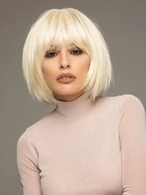 外贸假发碎齐刘海短发bobo头个性时尚欧美女士白人发套金色化纤发