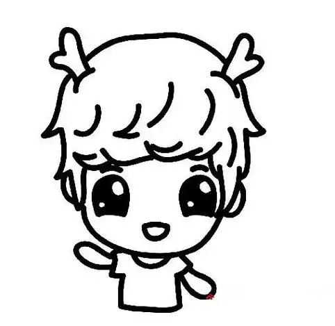 圣诞版鹿晗简笔画图片,卡通版鹿晗怎么画