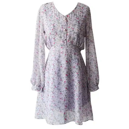 法式超仙仙女森系复古碎花收腰显瘦小个子洋气连衣裙2020春秋新款