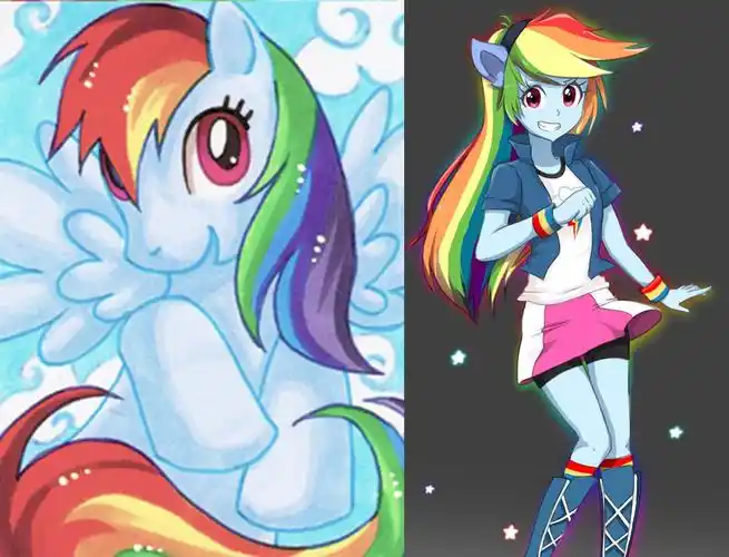 小马宝莉全员拟人,捣蛋碧琪爱卖萌,穿睡衣的柔柔是性感折翼天使