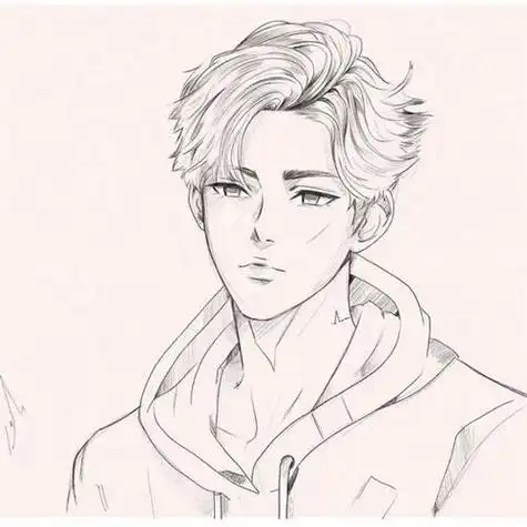 帅气迷人的小哥哥简笔画