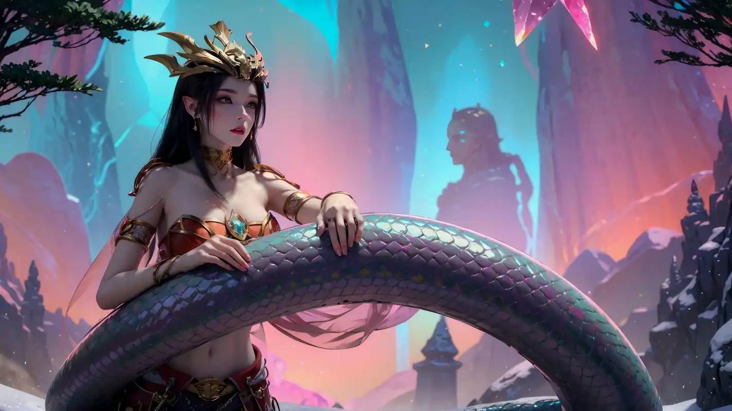 粉紫粉紫的蛇女,反正我感觉还不错#美杜莎