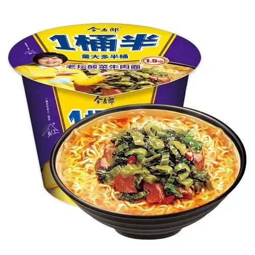 今麦郎一桶半老坛酸菜牛肉方便面165g