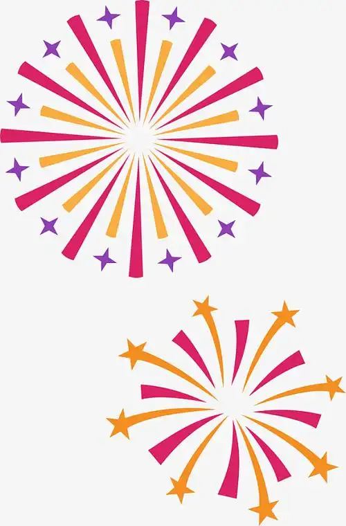 矢量卡通礼花烟花图案