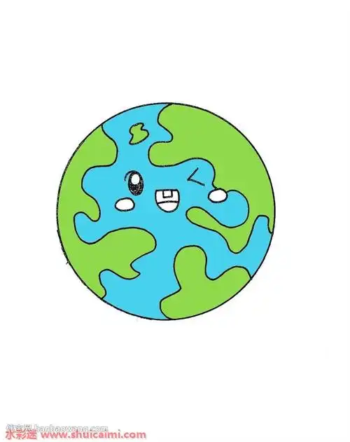 地球怎么画地球简笔画图片带颜色