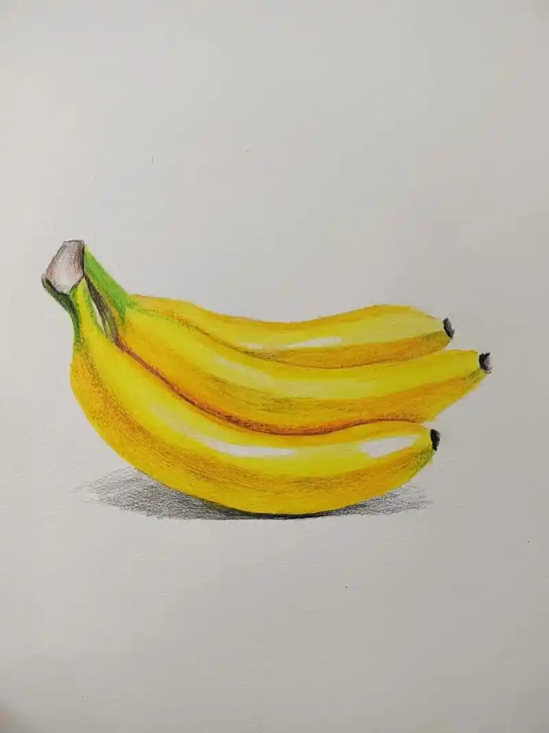 彩铅香蕉.#图文伙伴计划 #彩铅#画画 #彩铅手绘#零基础画 - 抖音