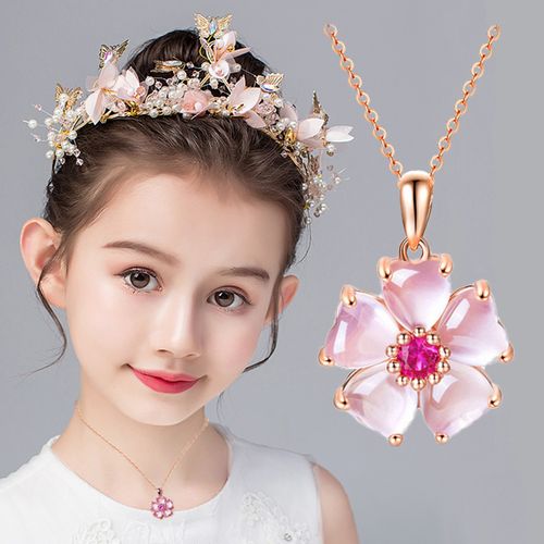 迪士尼(disney)儿童项链女童水晶钻石吊坠小女孩公主小学生小孩首饰