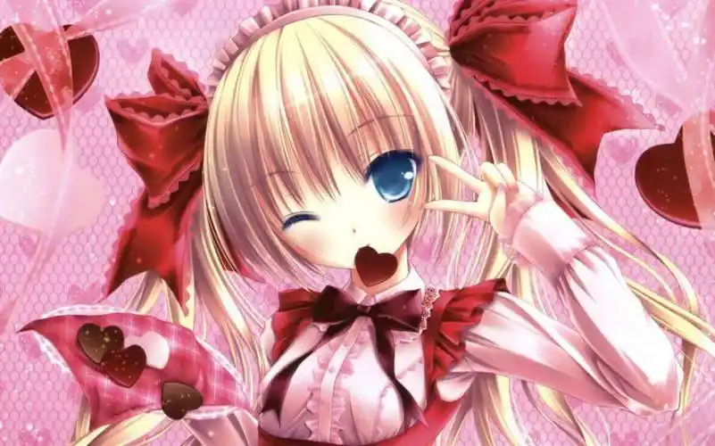 大眼睛二次元萝莉控少女脸红动漫图片