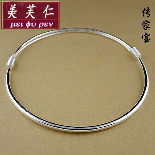 美芙仁s999宝宝银项圈男女儿童银项圈新生婴儿满月周岁礼物实心颈圈