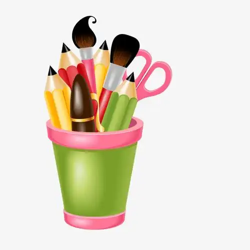 卡通笔筒矢量图下载