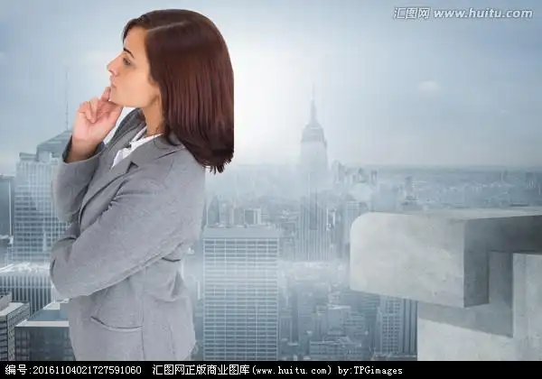 女人思考的复合形象