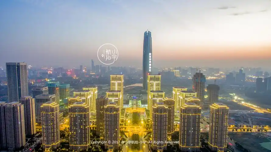 航拍建设中的武汉中央商务区之泛海国际soho城