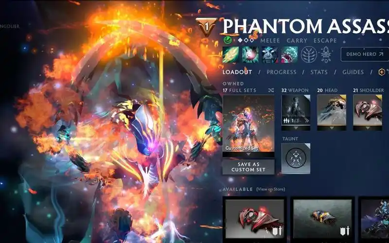 全网独家刀塔2dota2幻影刺客pa至宝全粒子特效bug饰品全饰品自由更换