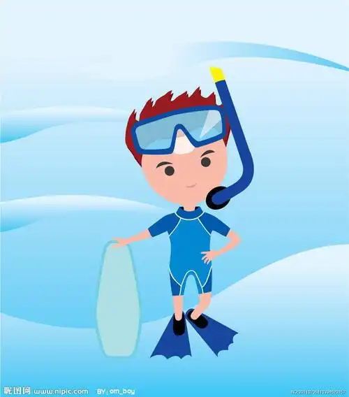 卡通男孩游泳头像
