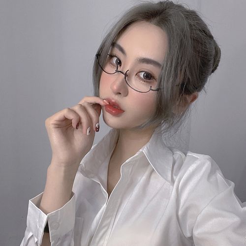 镜框网红下半框眼镜架cos拍照日系装饰直播眼镜架