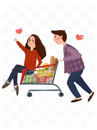 i>逛 /i> i>街 /i>的情侣 i>手 /i> i>绘 /i>插画