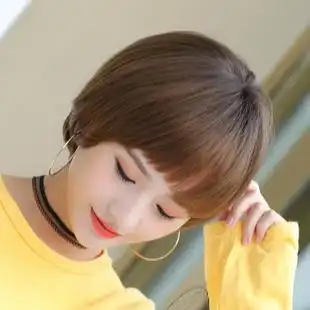 黑森林狗啃刘海假发女bobo头蓬松帅气自然中性圆脸韩国齐耳短发