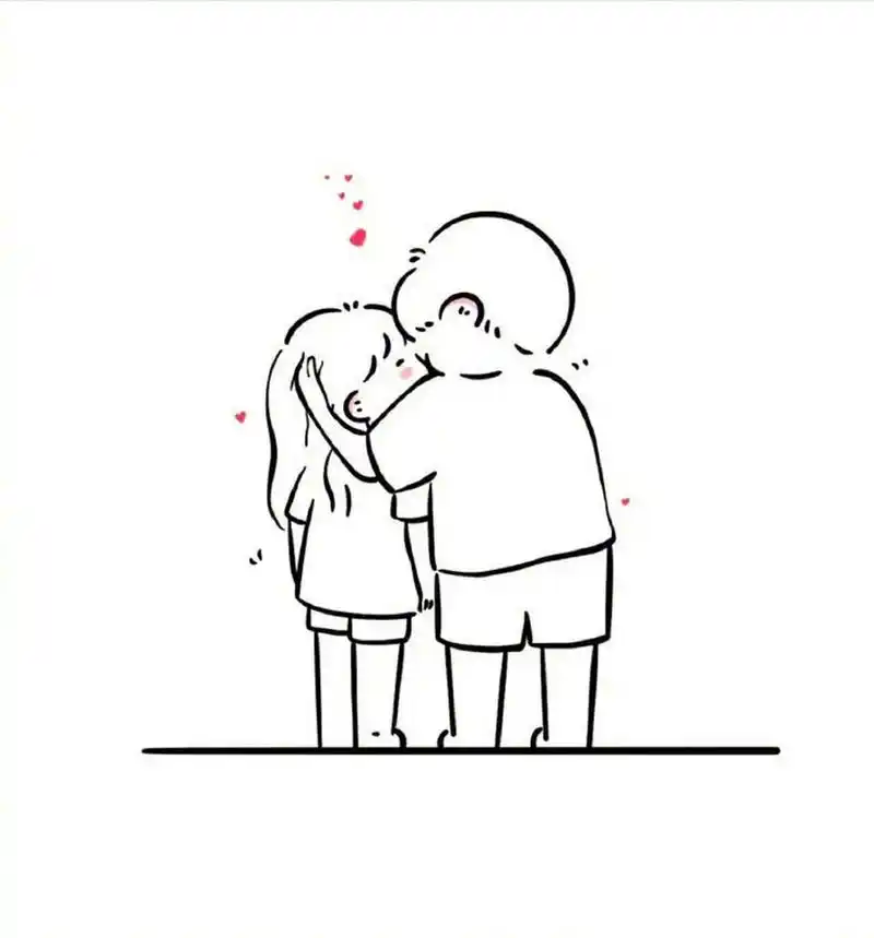 情侣线稿头像柒先生