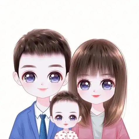 一家三口男孩漫画头像加文字 文字头像图片大全 -【爱个性】