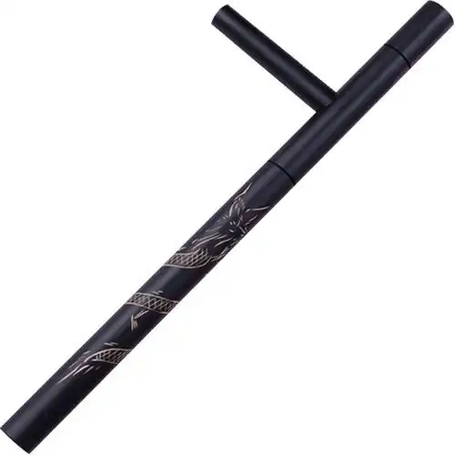 雌雄雕龙双拐木制拐棍浮萍丁字武器东方棍兵器t型棍