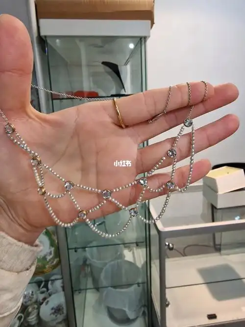 欧洲古董珠宝爱德华时期海蓝宝珍珠项链