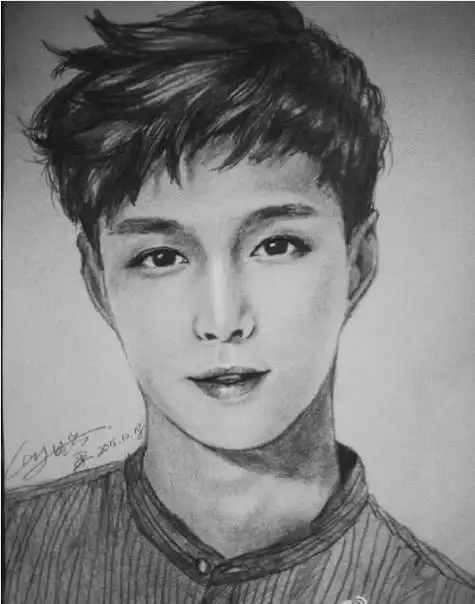 张艺兴彩铅画图集,张艺兴素描彩铅人物大全