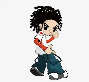 跳街舞的卡通男孩矢量图