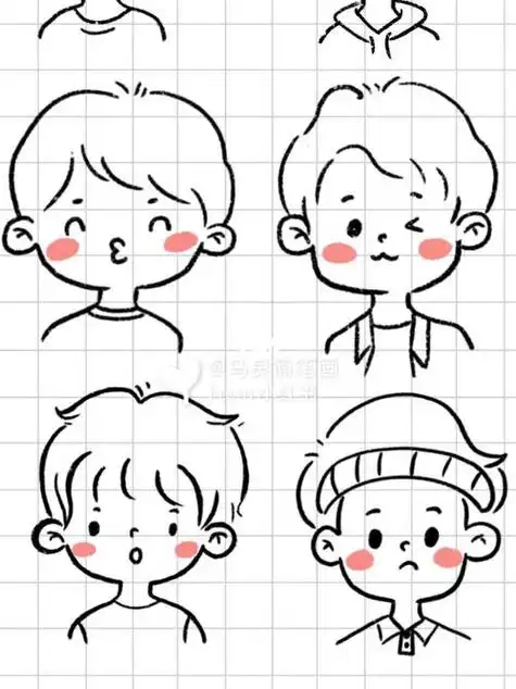 超简单简笔画男生卡通人物