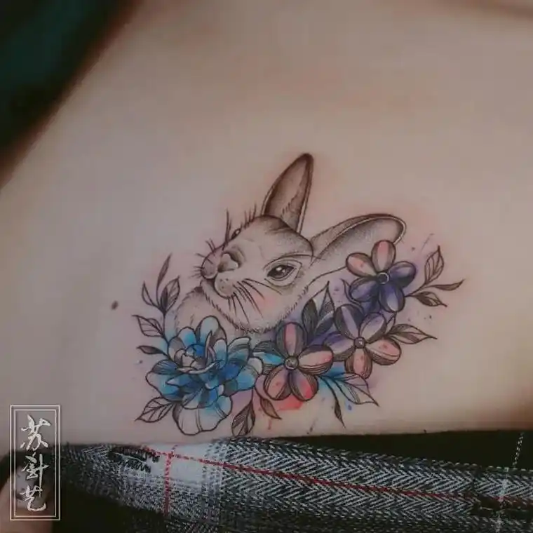 兔子纹身的含义|深圳纹身店苏针艺