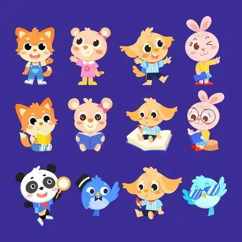 q版小动物插画 - 模板 - canva可画