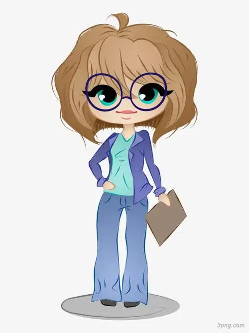 卡通戴眼镜的老师讲课矢量图