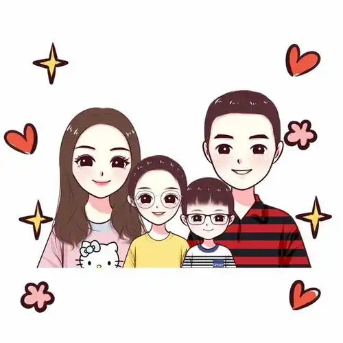 特别亲子照,一家三口,四口微信头像,温馨幸福