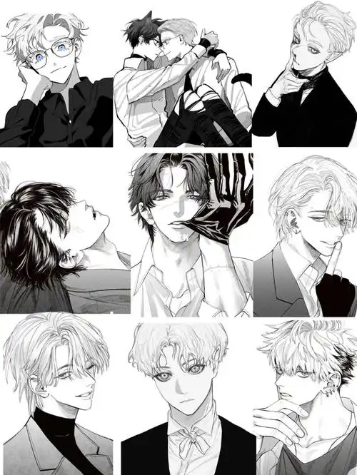 画帅哥的时候没有技巧,全是感情99那就选一张喜欢的练习线稿吧#画画