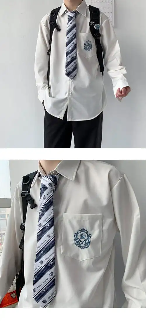 2022新款男装dk制服男长袖白衬衫春秋季学院风韩版学生潮流宽松情侣jk
