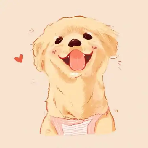 画只小金毛手绘修狗