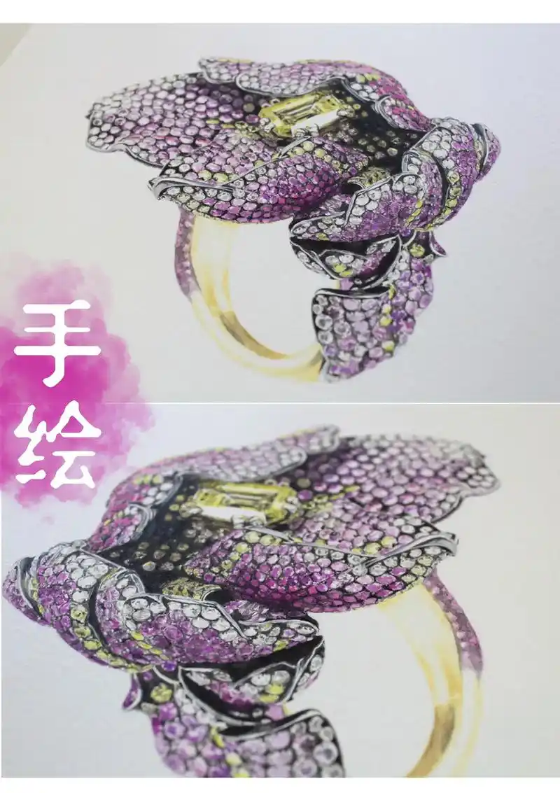 珠宝手绘 ditlind lenk.#绘画 #珠宝设计  - 抖音