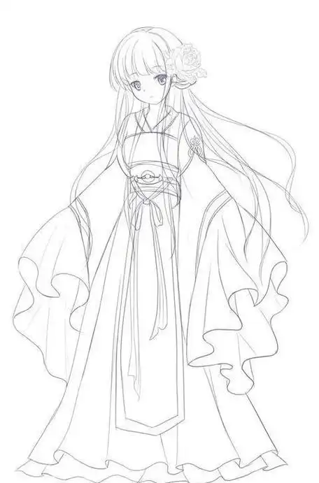 简笔画古装女生关于古代古装女孩简笔画古装简笔画女古装简笔画女装