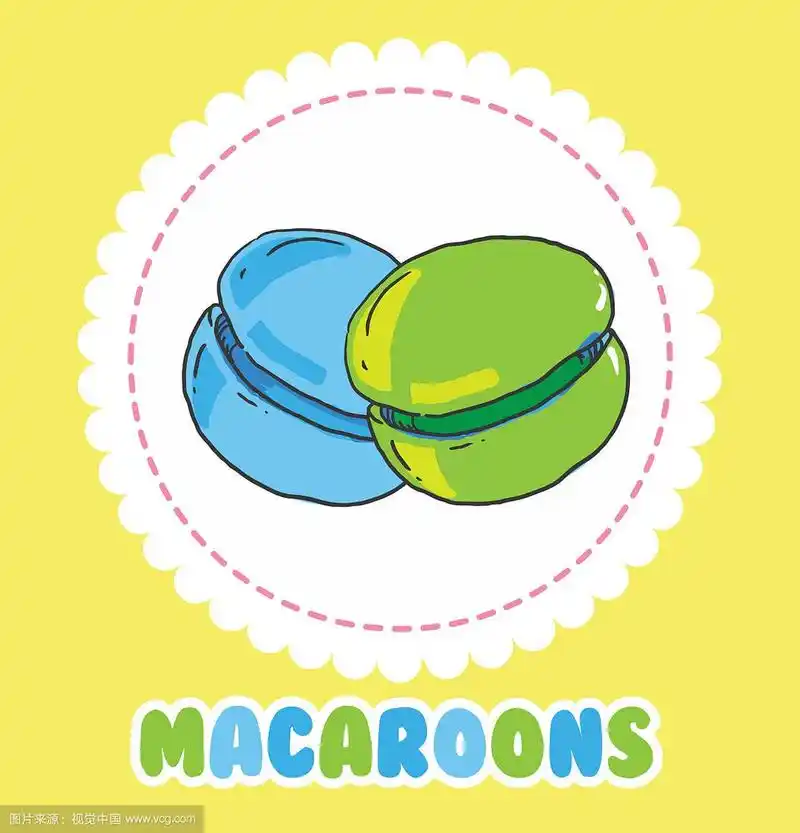 法式甜绿蓝马卡龙蛋糕饼干