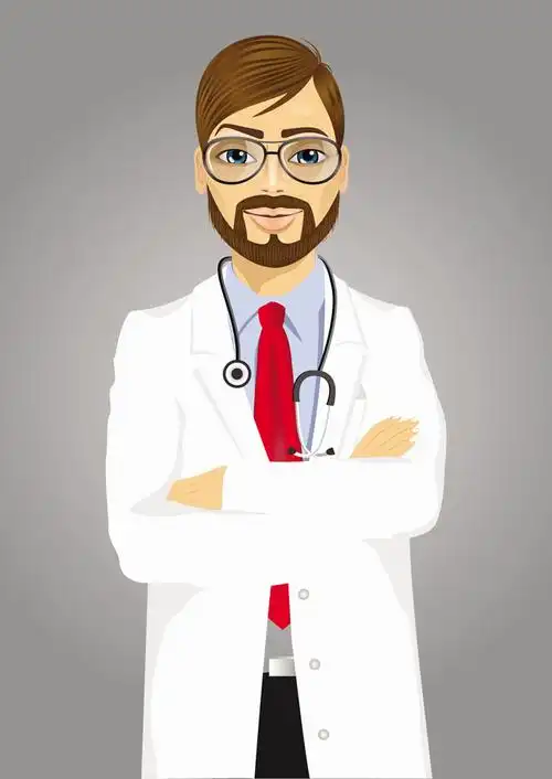 戴眼镜的卡通医生