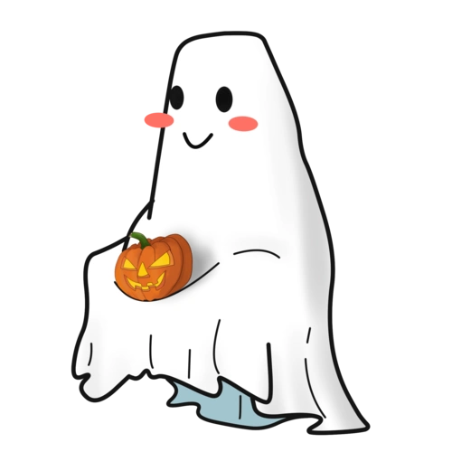 万圣节小鬼手绘插画