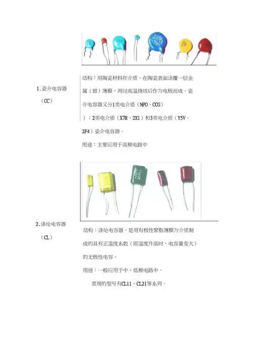 电容的分类作用及图解