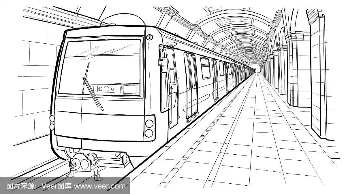 手绘圣彼得堡地铁站