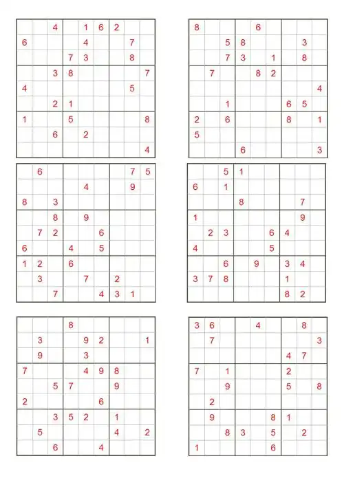 九宫格数独题目