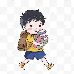 九月开学季上学小男孩教育行业学校书籍卡通3d立体书本c4d书上课上学